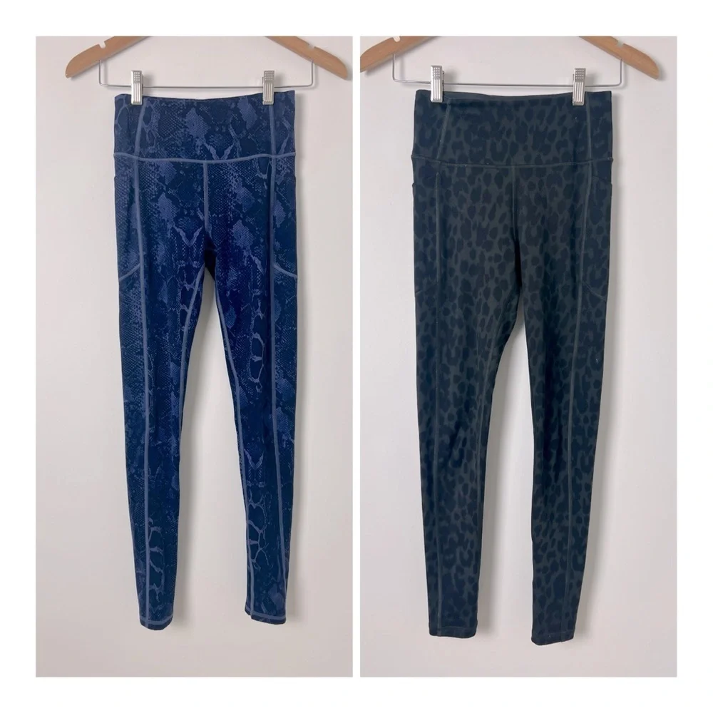 Victoria's Secret 2‎ Pairs Size 4 Animal Print Leggings Athletic Yoga